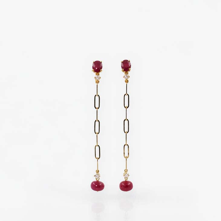 Ruby Chain Earrings