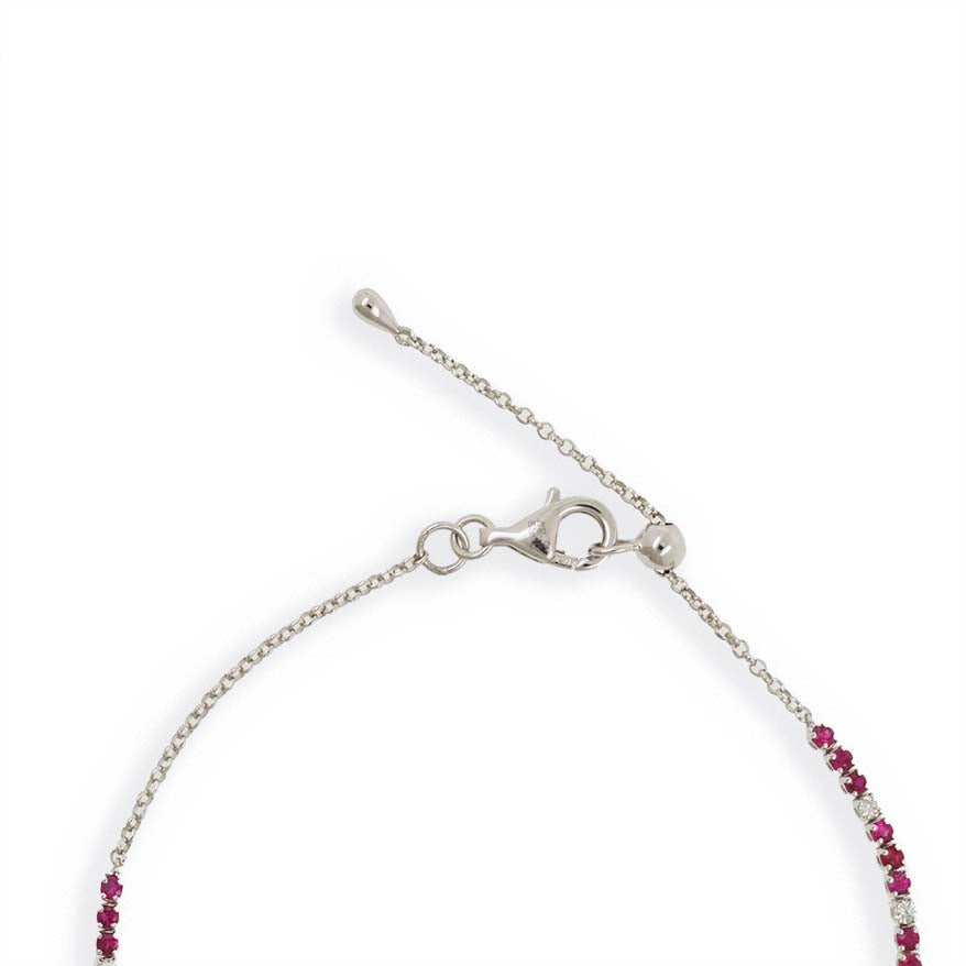 Ruby Pear and Diamond Bracelet
