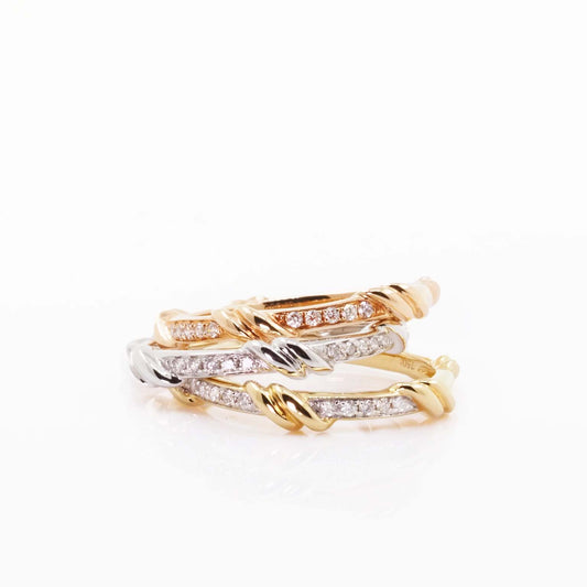 Golden Rope Diamond Ring