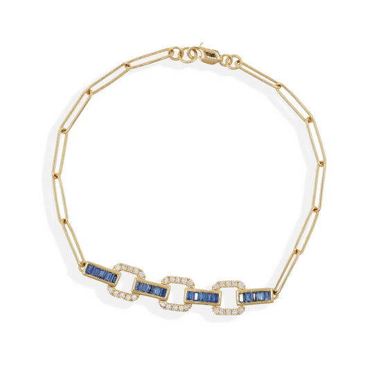 Blue Sapphire Gems Chain Bracelet