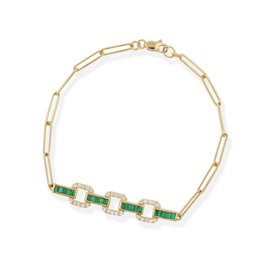 Emerald Gems Chain Bracelet