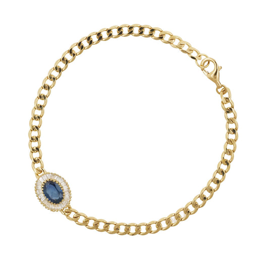 Aqua Queen - Oval Blue Sapphire Bracelet