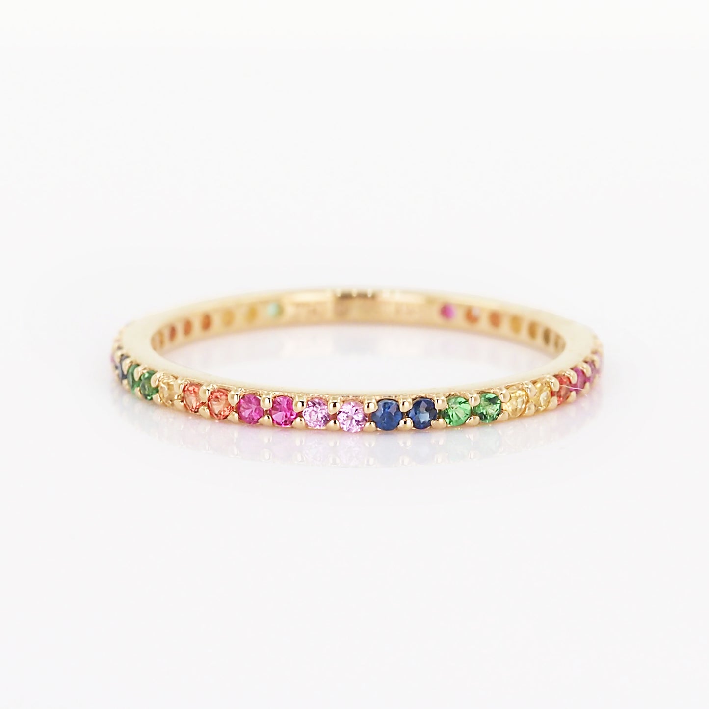 Full Rainbow Sapphire Band Ring
