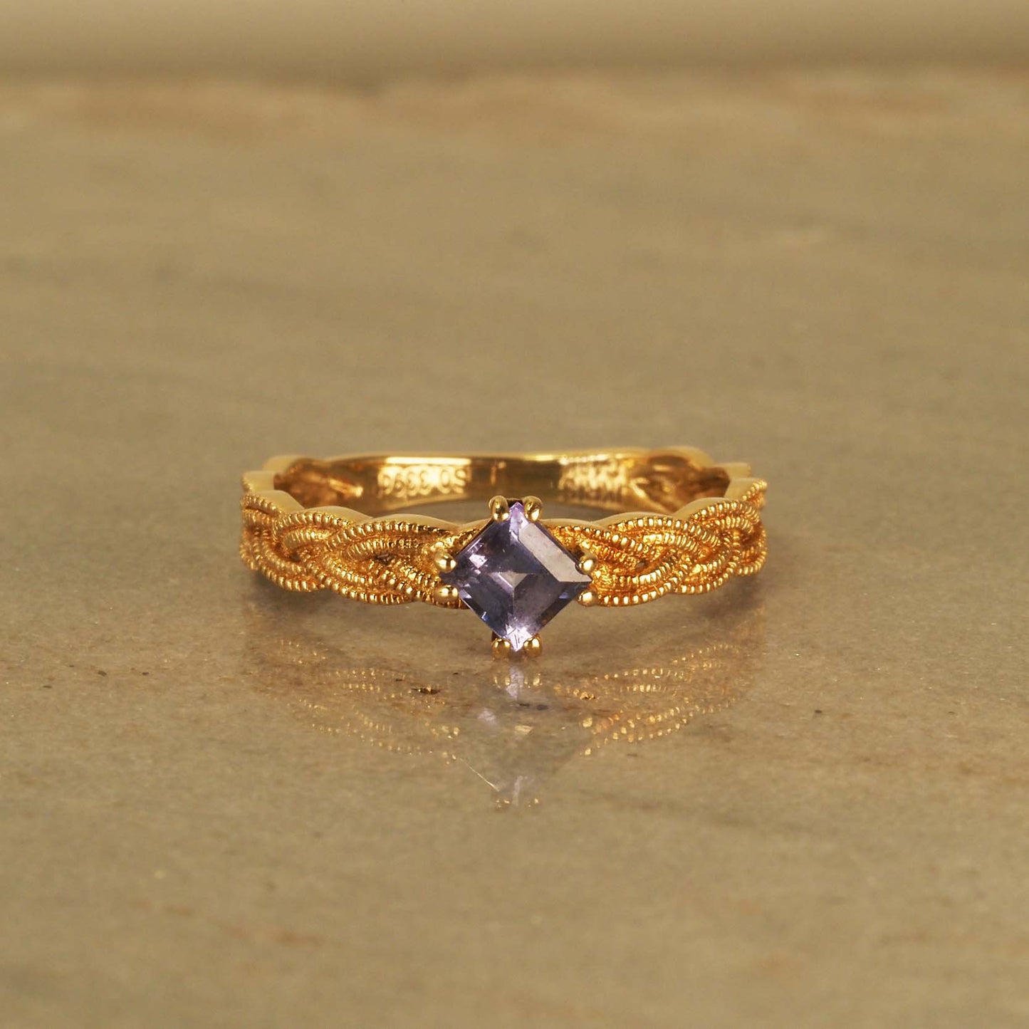 Purple Tanzanite Braid Ring