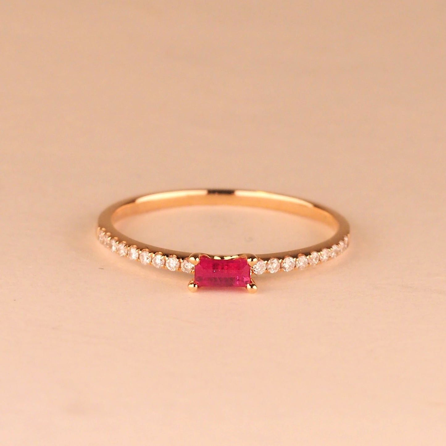 Ruby Baguette Diamond Band Ring