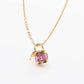 Meraki Padlock Charm and Necklace-Pink Sapphire