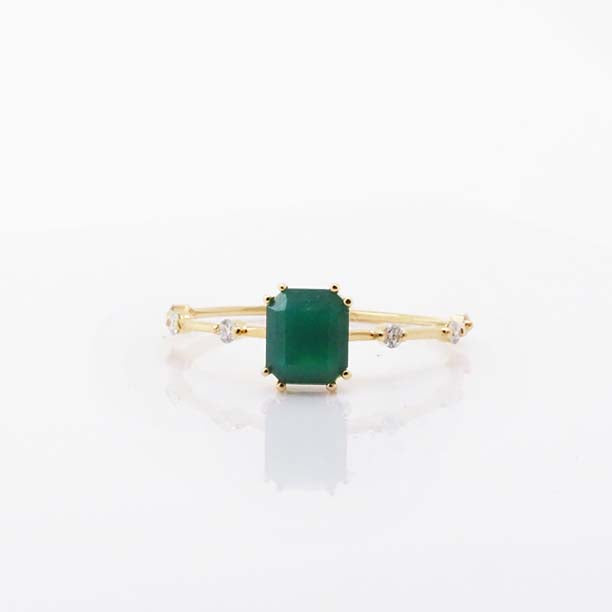 Firefly Ring with Green Onyx