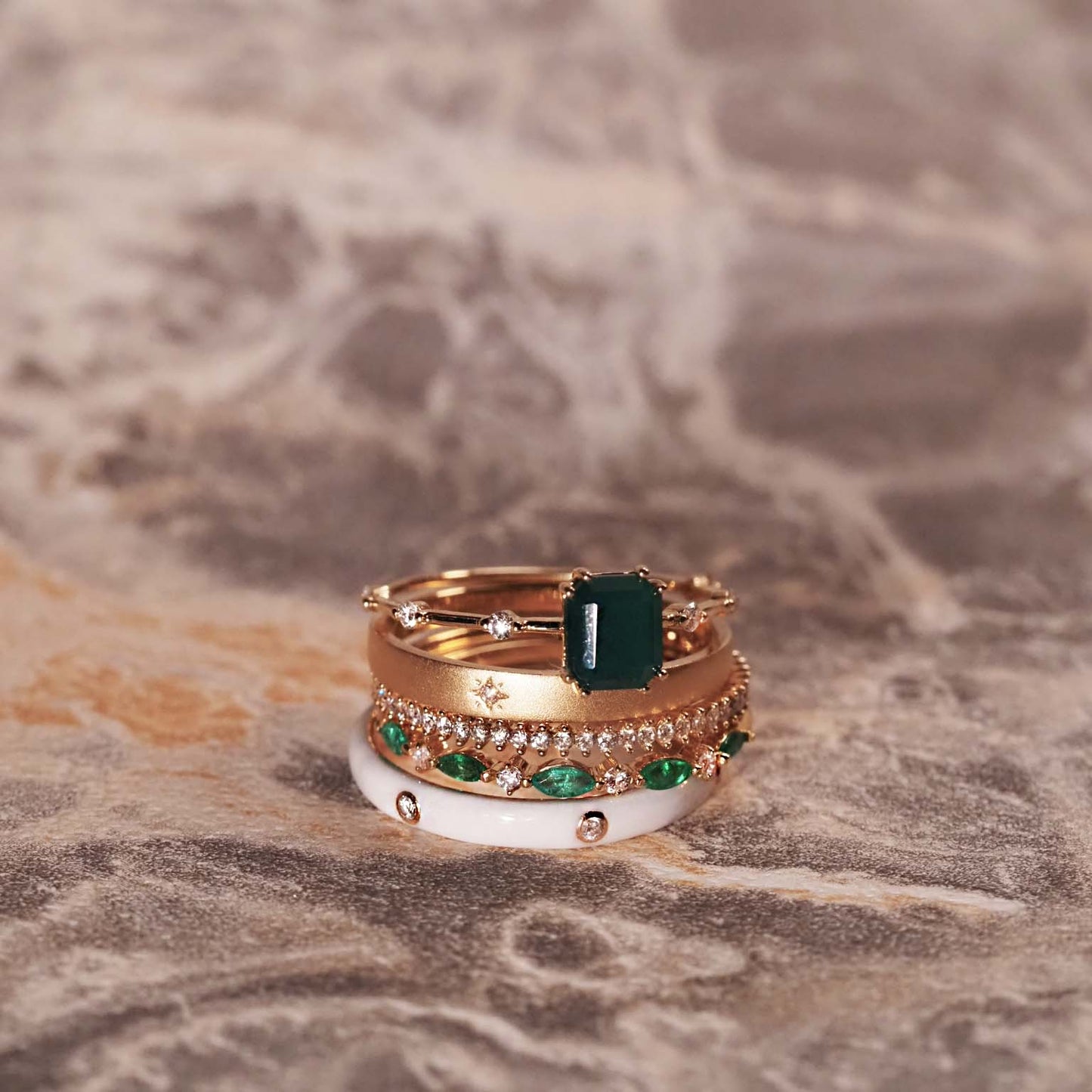 Firefly Ring with Green Onyx