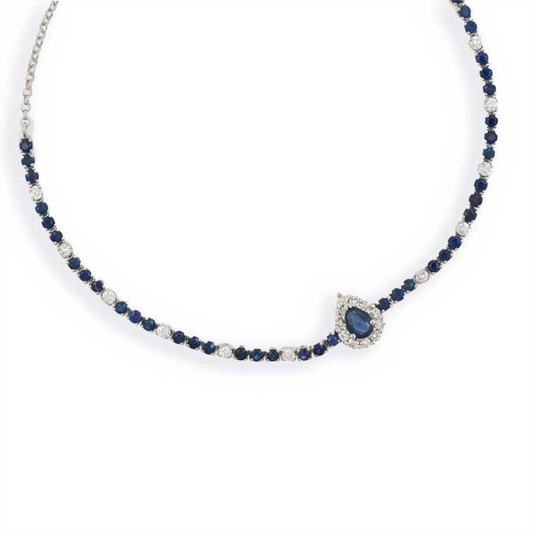 Blue Sapphire and Diamond Bracelet