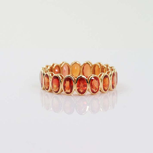 Oriental Oval Sapphire Ring - Orange Sapphire
