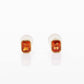 Orange  Sapphire  Emerald Cut Stud Earrings