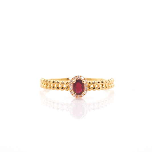 Ruby Golden beads Ring