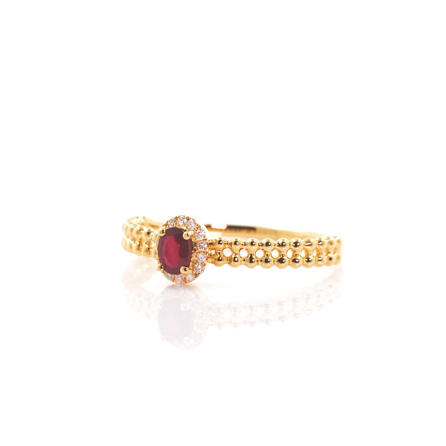 Ruby Golden beads Ring