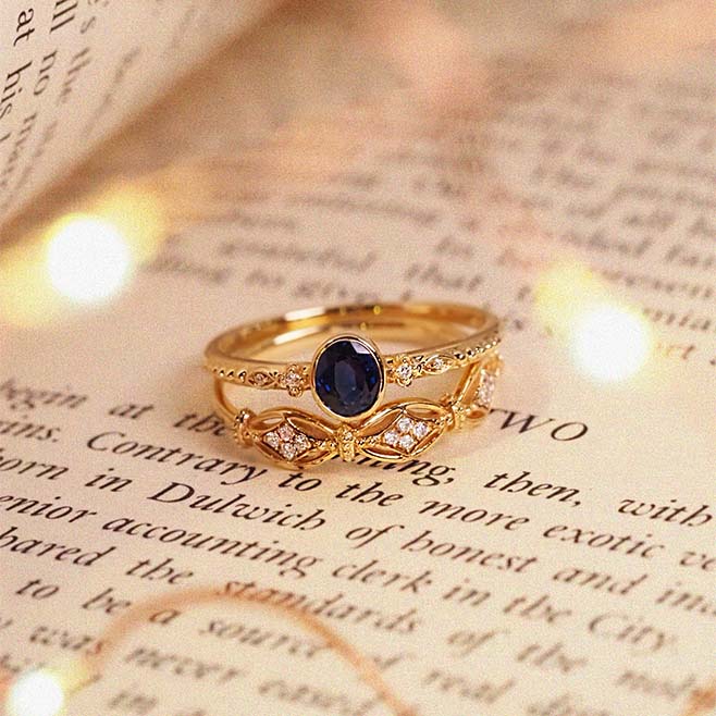 Night Blue Sapphire  Ring