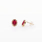 Classic Ruby Oval Stud Earrings