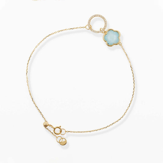 Daisy Blue Quartzite with Diamond Bracelet