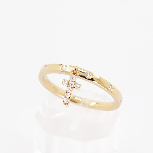 Cross Bezel Diamond Ring